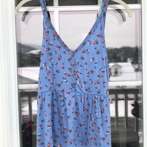 Rue21 Blue Floral Peplum Button Tank Top M NWOT
